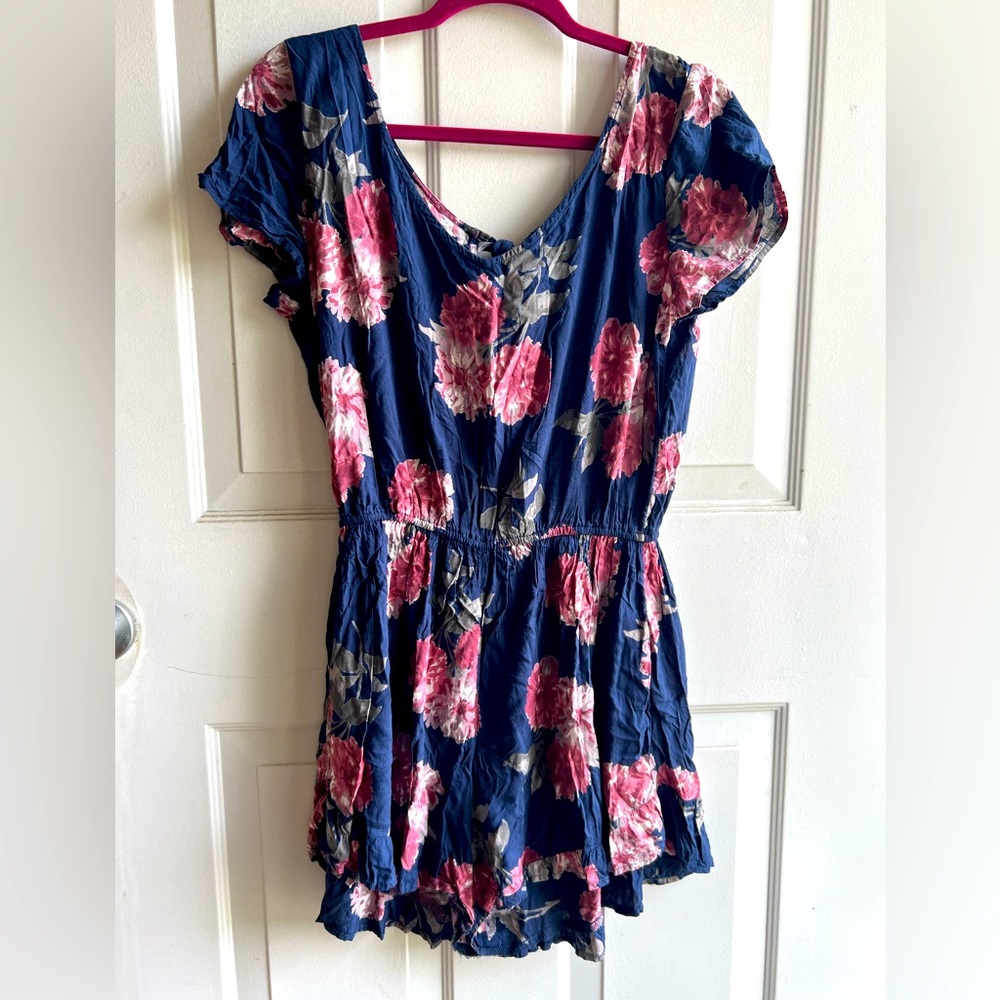 Abercrombie & Fitch Floral Romper with Tie Detail on Back